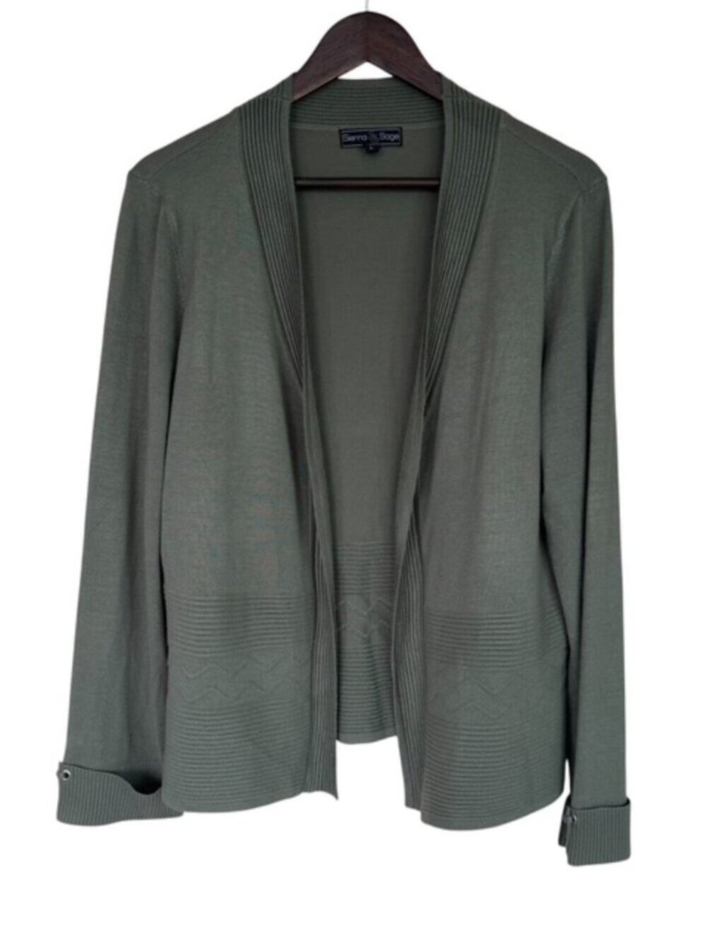 Sienna & Sage Green Open Cardigan Sweater - Size Large